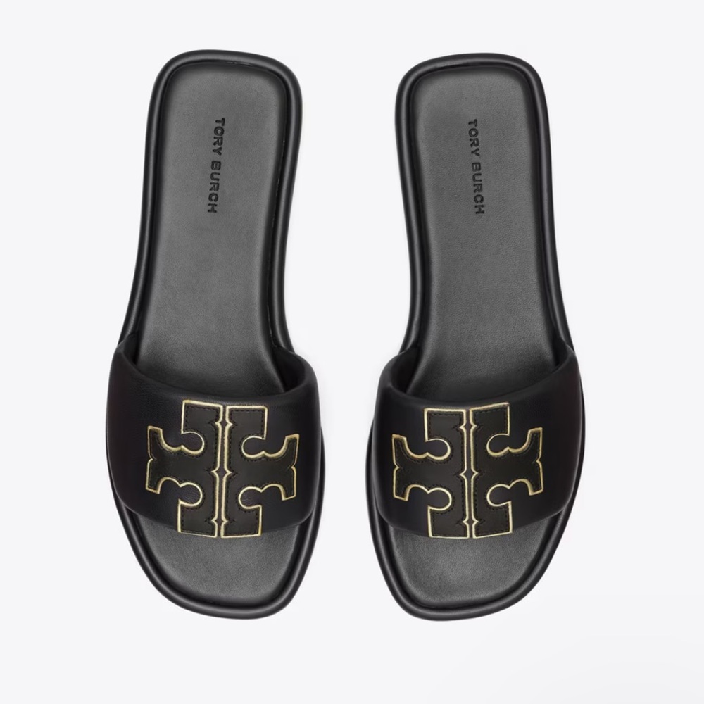 TORY BURCH - DOUBLE T SPORT SLIDE BLACK